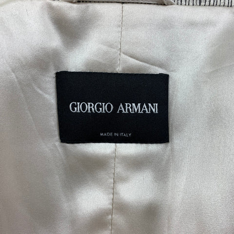 GIORGIO ARMANI Taille 6 Manteau à double boutonnage en jacquard mélangé d'acétate gris argenté