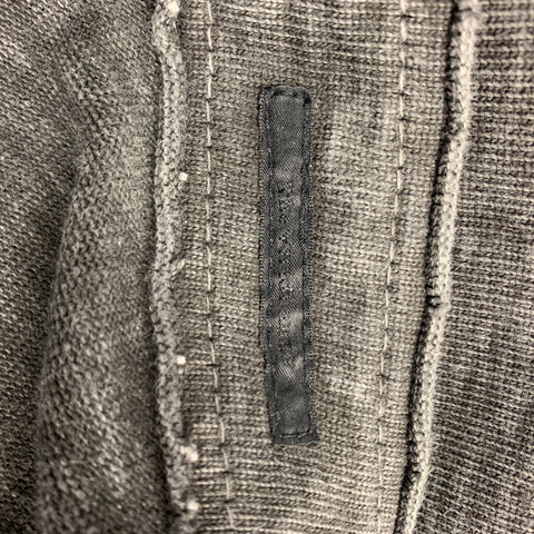 THE VIRIDI-ANNE Size 32 Charcoal Washed Cotton Asymmetrical Casual Pants