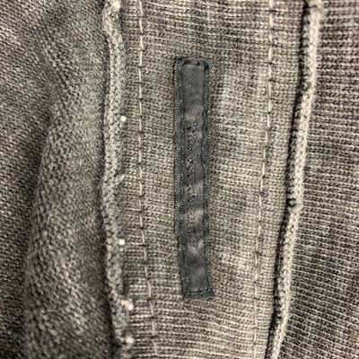 THE VIRIDI-ANNE Size 32 Charcoal Washed Cotton Asymmetrical Casual Pants