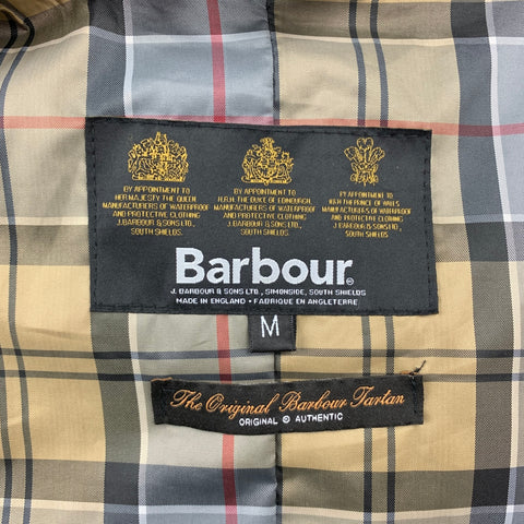 BARBOUR Size M Black Waxed Cotton Zip & Snap Button Jacket