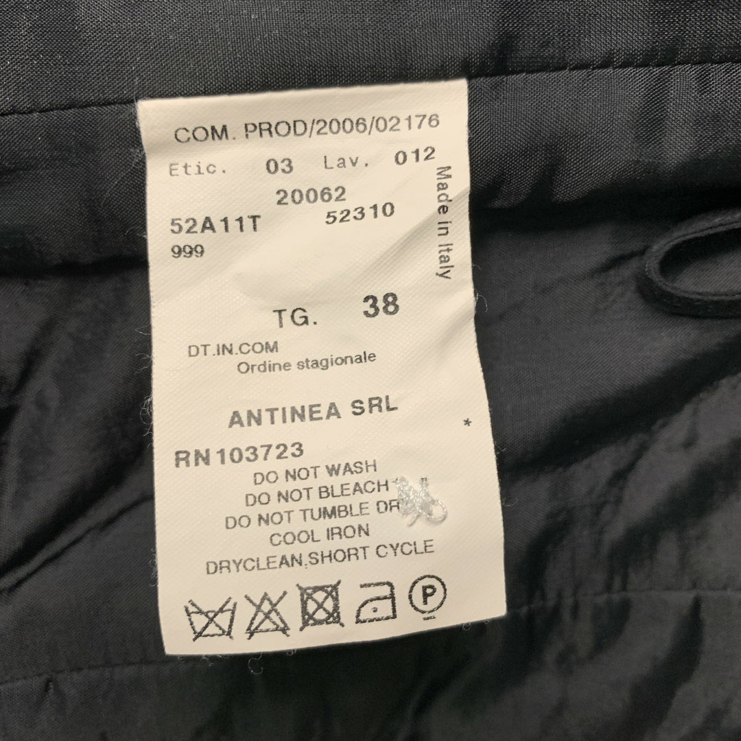 EMPORIO ARMANI Size 4 Black &  Grey Acetate Blend Ruched Dress