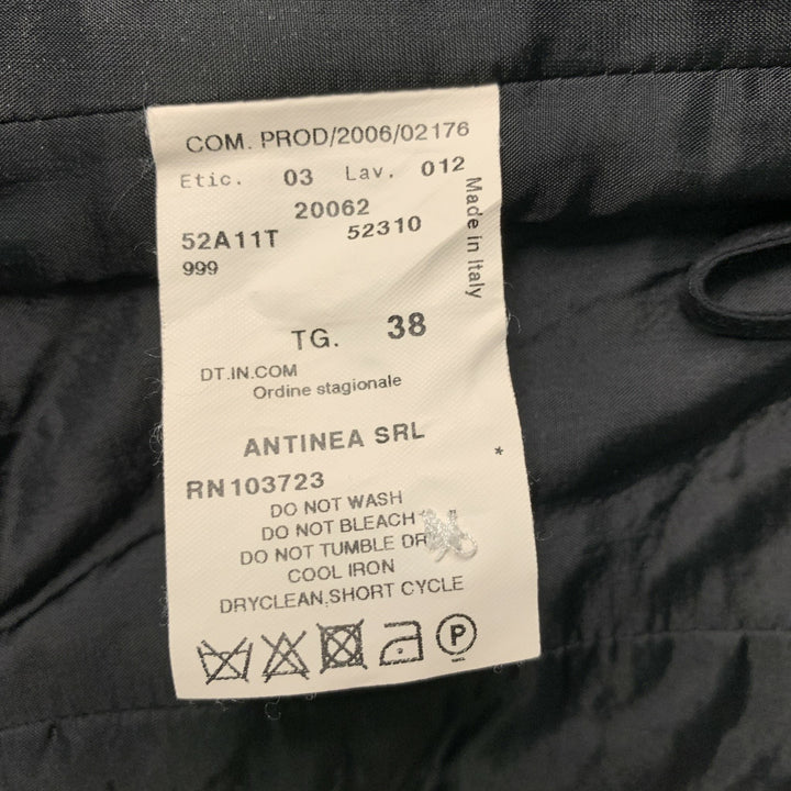 EMPORIO ARMANI Size 4 Black &  Grey Acetate Blend Ruched Dress