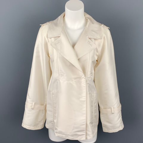 CoSTUME NATIONAL Veste trapèze en polyester sergé crème taille 2