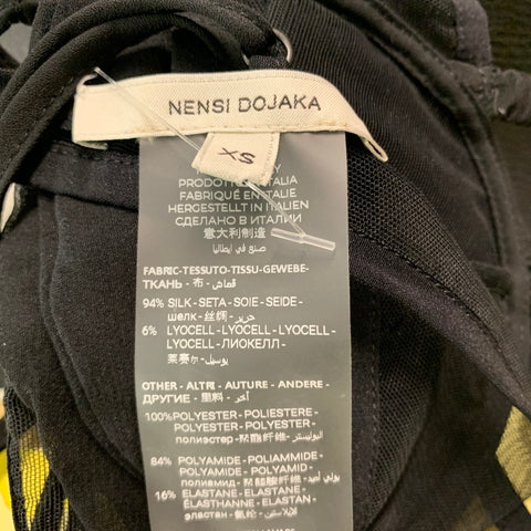 NENSI DOJAKA Taille XS Noir Soie Lyocell Bralette Casual Top