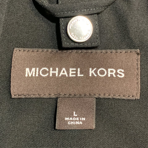 MICHAEL KORS Size L Black Wool Zip Up Zip Pockets Snaps Jacket