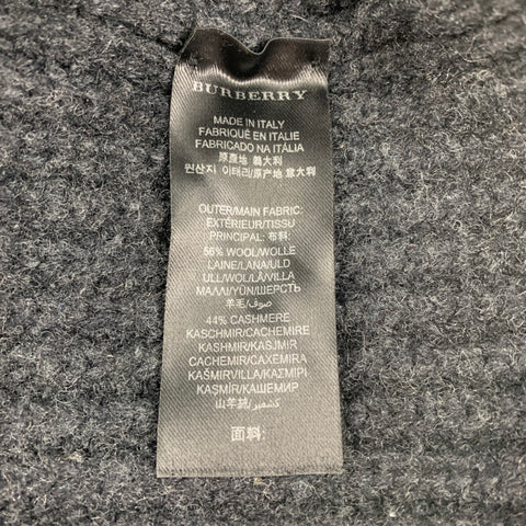 BURBERRY PRORSUM Fall 2012 Size L Charcoal Beaded Wool / Cashmere Owl Mock Neck Sweater