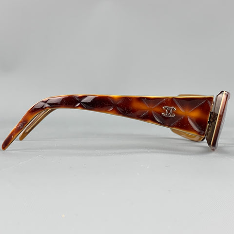 CHANEL Tortoise Shell Textured Acetate Reading Glasses