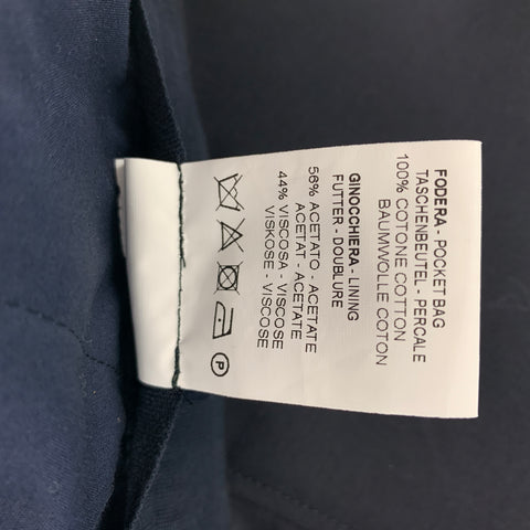 LANVIN Size 34 Navy Wool Flat Front Slim Dress Pants
