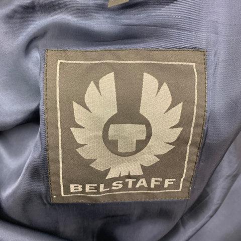 BELSTAFF Size M Gray Leather Zip Up Jacket