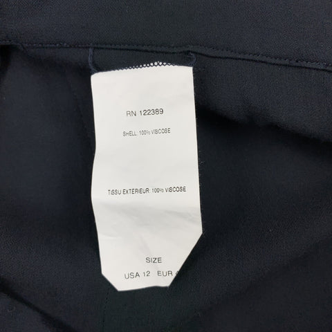 THE ROW Size 12 Navy Viscose Large Pocket Wide Leg Casual Pants