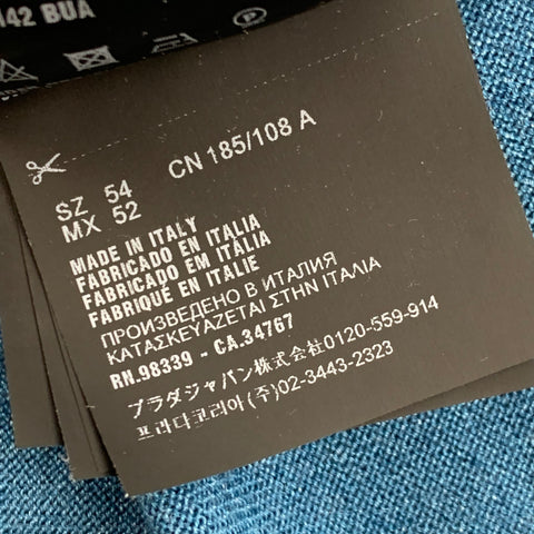 PRADA Size XL Blue Wool Silk Crew-Neck Pullover