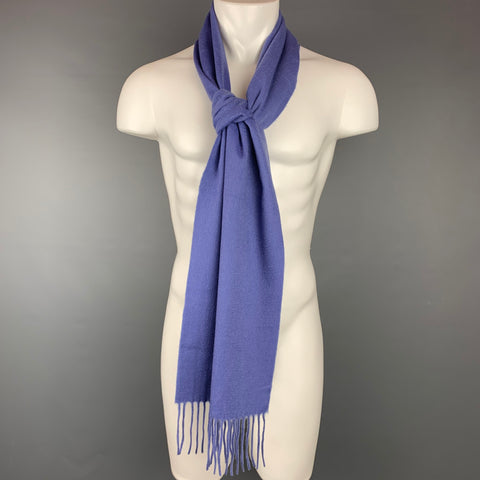 ENZO MANTAVANI Lilac Cashmere Fringe Scarf