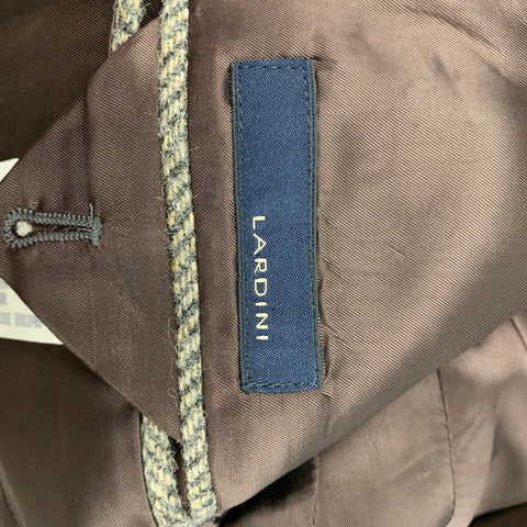 LARDINI Talla 40 Abrigo deportivo de lana en espiga crema verde oscuro