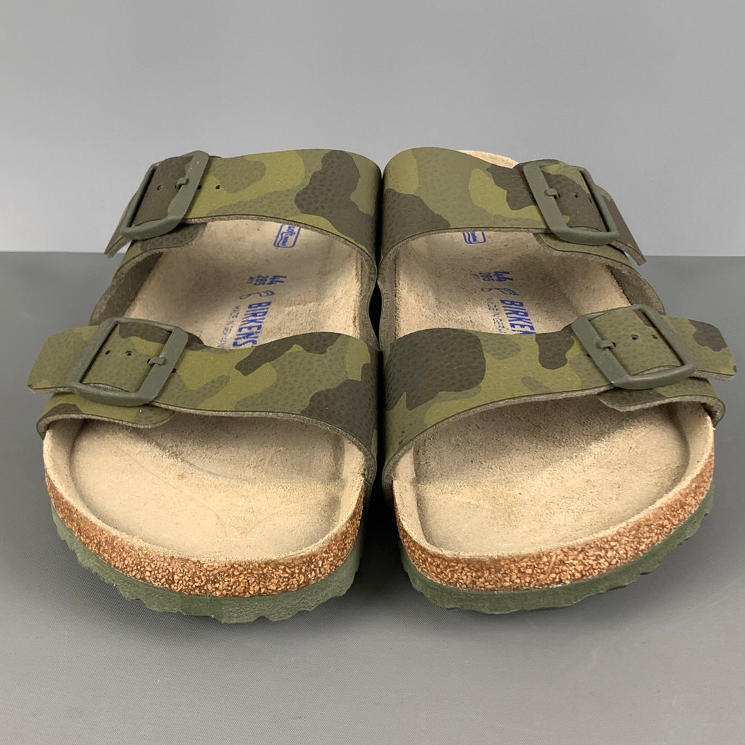 BIRKENSTOCK Size 11 Olive Camo Leather Sandals