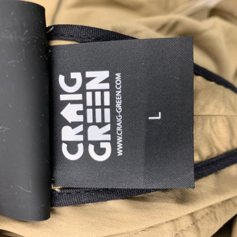 CRAIG GREEN Size L Khaki Contrast Stitch Cotton Zip Fly Shorts