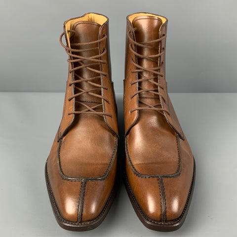 PAUL STUART Size 11 Brown Antique Leather Split Toe Boots