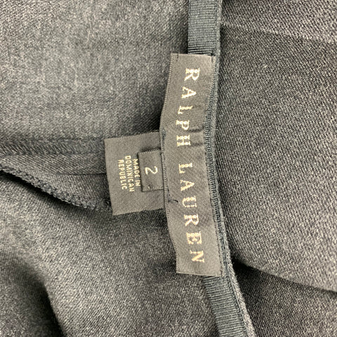 RALPH LAUREN Black Label Size 2 Charcoal Wool Dress Pants