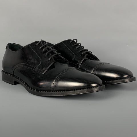 JIMMY CHOO Taille 8 Chaussures à lacets en cuir noir à bout renforcé