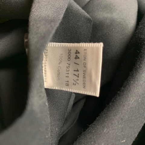 ETON Size L Black Cotton Button Down Long Sleeve Shirt