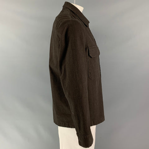 BARENA Taille 44 Chemise à manches longues boutonnée en coton et polyester marron