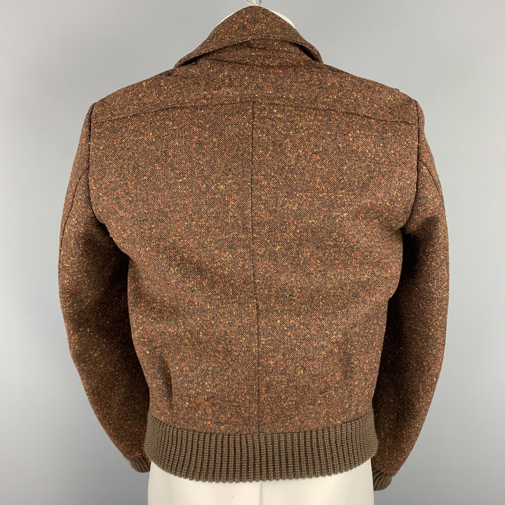 BURBERRY PRORSUM Fall 2011 Size 36 Brown Tweed Wool Zip Up Jacket