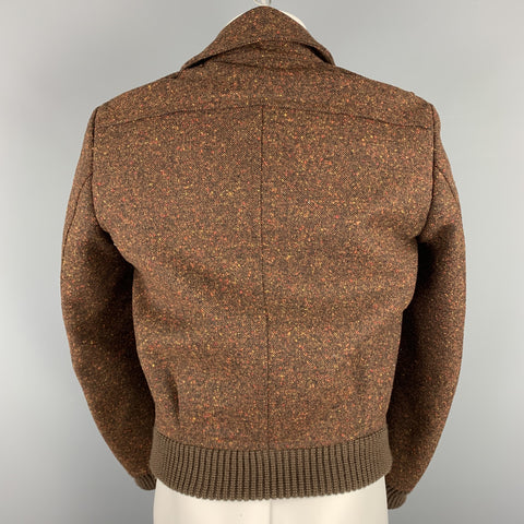 BURBERRY PRORSUM Fall 2011 Size 36 Brown Tweed Wool Zip Up Jacket