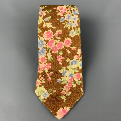 POLO by RALPH LAUREN Brown Multi-Color Floral Linen Tie
