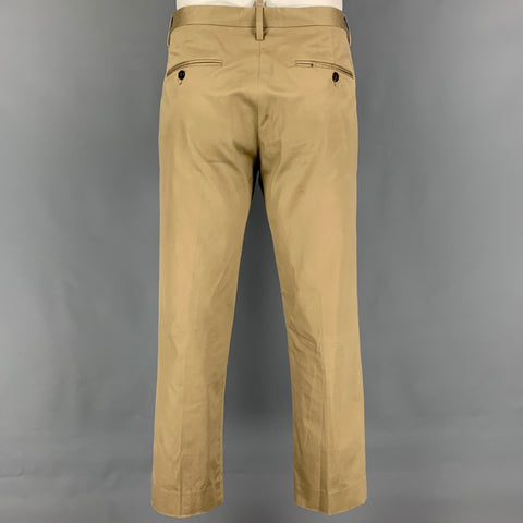 DSQUARED2 MANCHESTER Size 42 Khaki Cotton Notch Lapel Suit