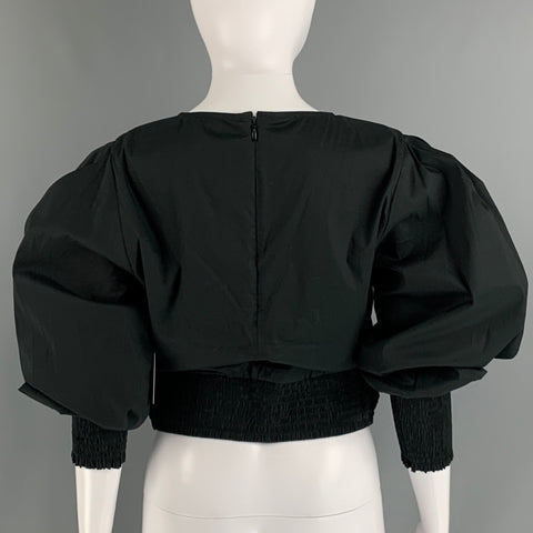 VERONICA BEARD Size 2 Black Cotton Blend Long Sleeve Casual Top