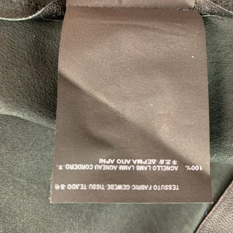 SAINT LAURENT Size 34 Black Leather Western Long Sleeve Shirt
