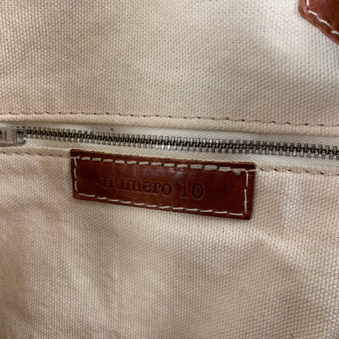 NUMERO 10 Grey Green Distressed Leather Bag