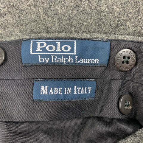 POLO by RALPH LAUREN Size 34 Grey Heather Virgin Wool / Cashmere Tuxedo Dress Pants