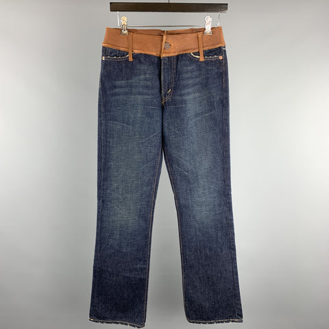 LEVI'S Size 30 Indigo Solid Cotton Button Fly Jeans