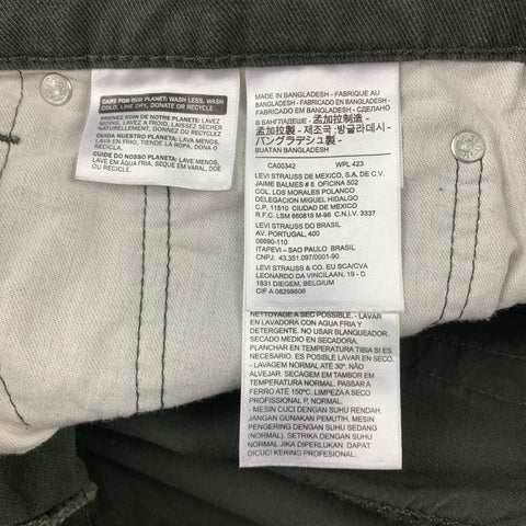 LEVI'S 512 Size 32 Forest Green Cotton Zip Fly Jeans