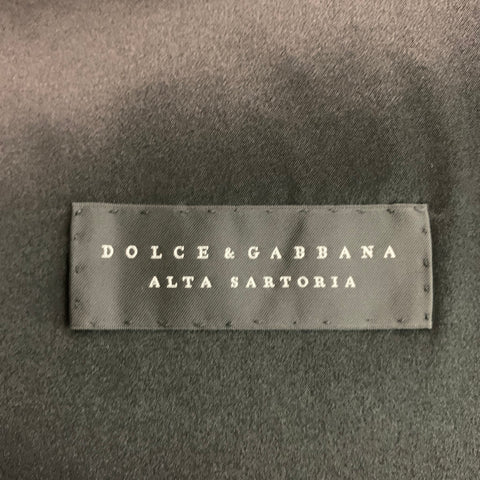 DOLCE & GABBANA Chest Size 46 Black Solid Wool Buttoned Vest (Formal)