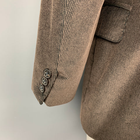 Z ZEGNA Size 42 Regular Brown Corduroy Cotton Notch Lapel Sport Coat