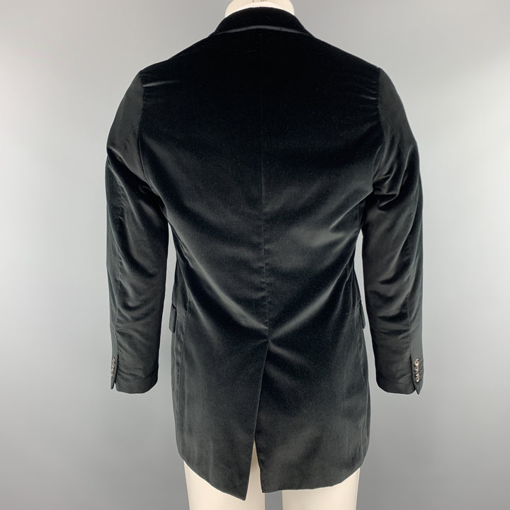 THEORY Size 38 Black Cotton Velvet Notch Lapel Sport Coat