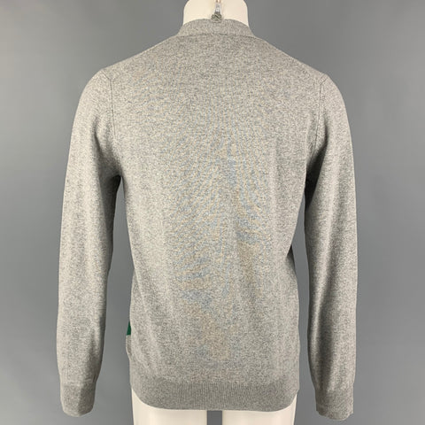 COMME des GARCONS HOMME DEUX Size M Grey Green Knit Wool V-Neck Cardigan