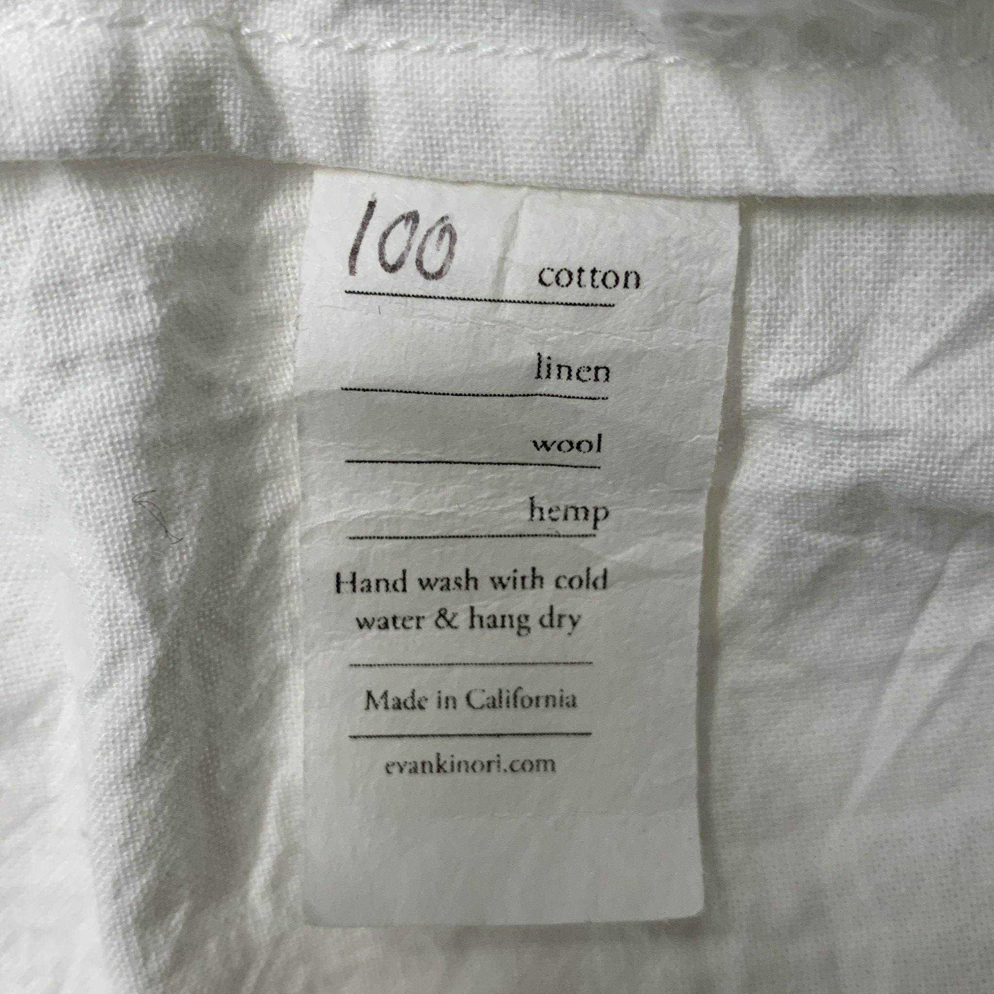 EVAN KINORI Size L White Wrinkled Cotton Button Down Long Sleeve