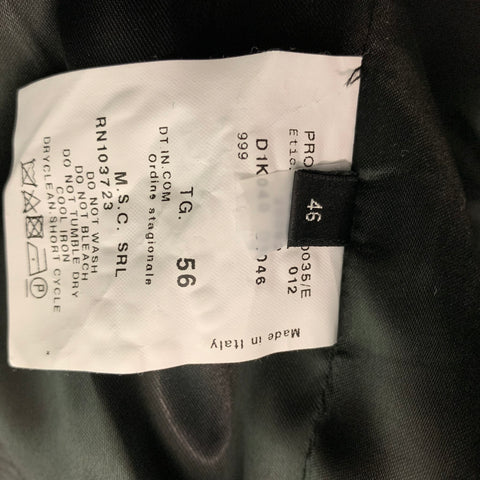 EMPORIO ARMANI Green Line Size 46 Black Solid Wool Asymmetrical Vest