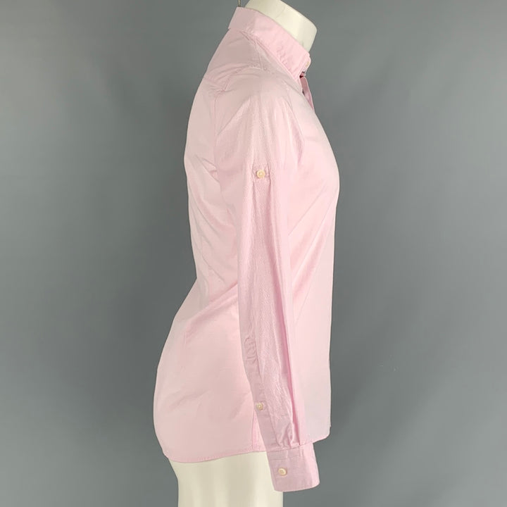 DAMAT TWEEN Talla XS Camisa de manga larga de lino y algodón texturizado rosa claro