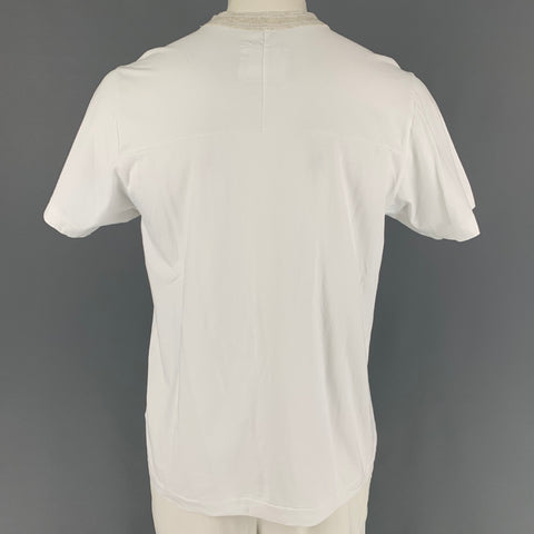 SACAI Size L White Cotton Crew-Neck T-shirt