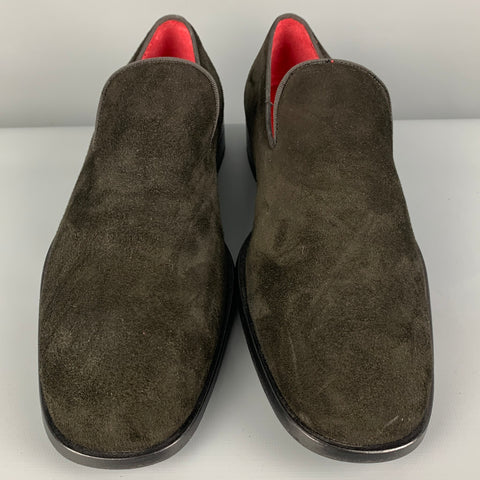 BARNEY'S NEW YORK Size 11.5 Black Suede Slip On Loafers