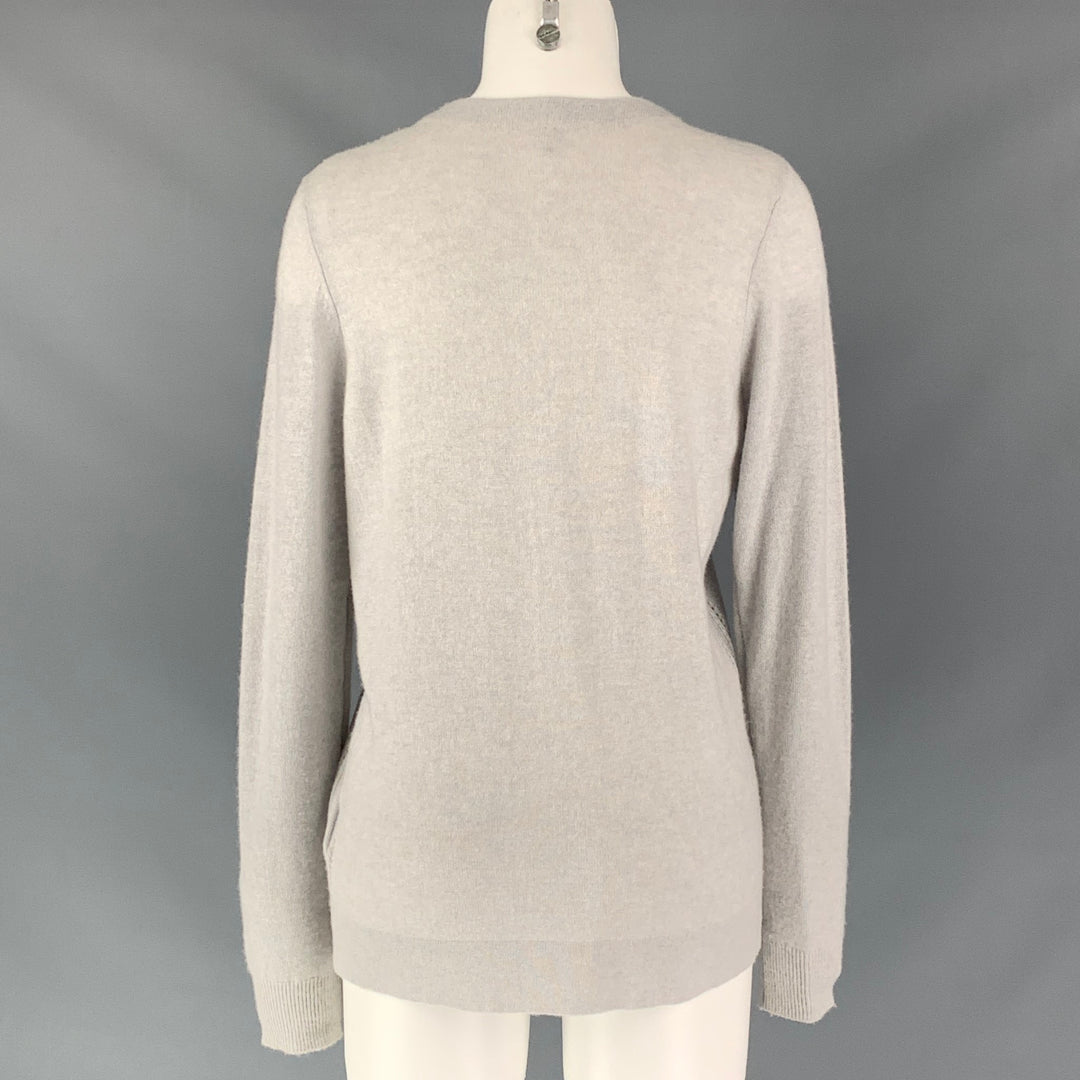 JOIE Size L Light Gray Cashmere Solid Cardigan