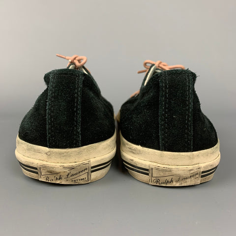 RALPH LAUREN Size 9 Black & Cream Color Block Suede Sneakers