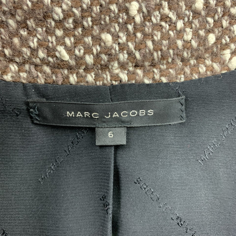 MARC JACOBS Size 6 Brown Boucle Wool Blend Jacket
