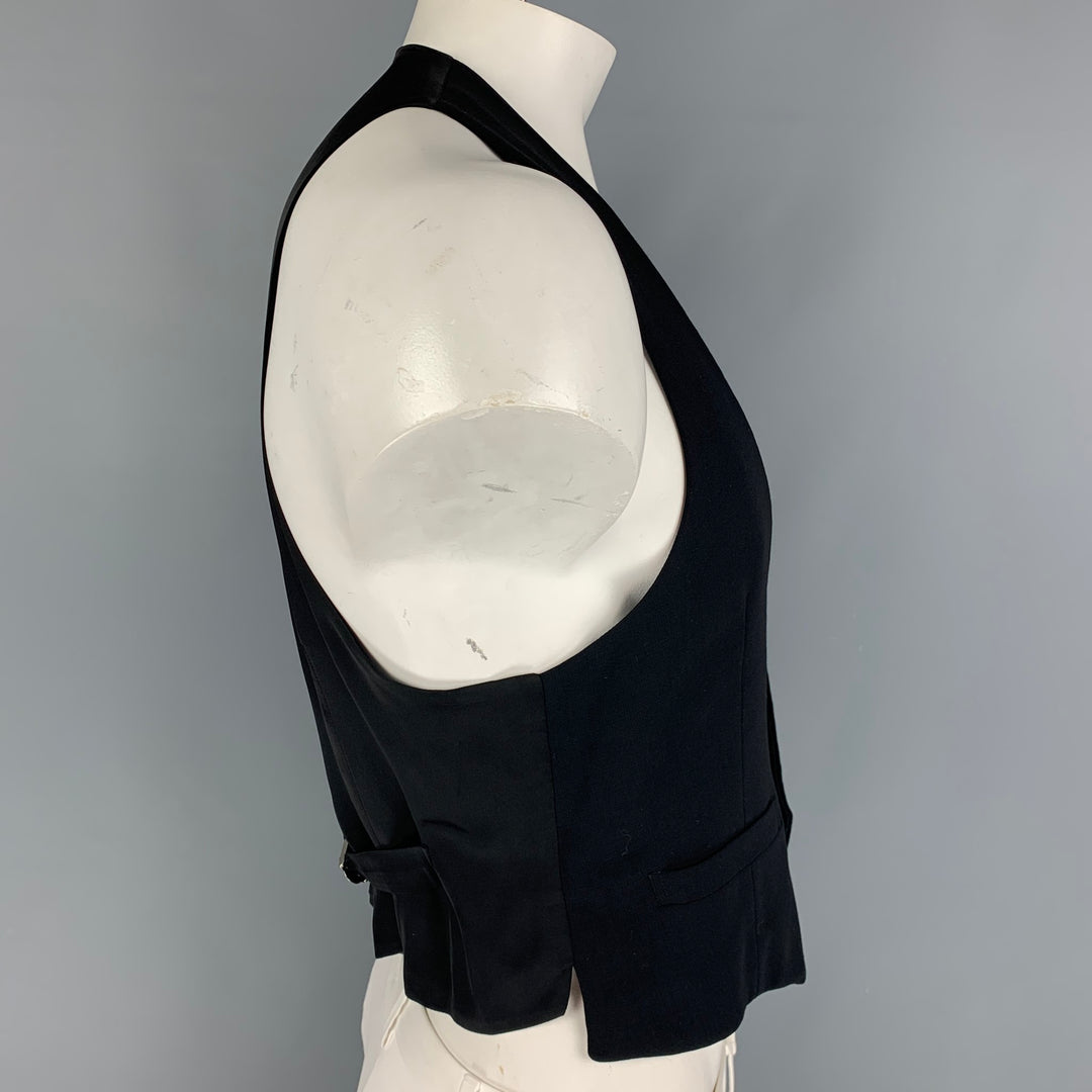 GIORGIO ARMANI Size 40 Black Wool Vest