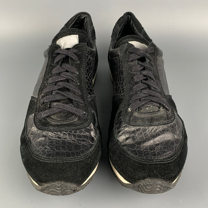 OUR LEGACY Size 11 Black Leather Sneakers