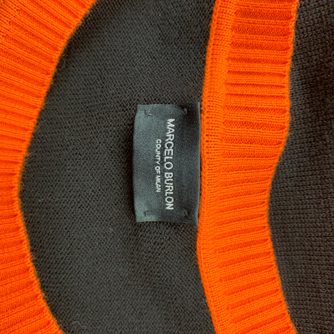 MARCELO BURLON Size M Black & Orange Tiger Cotton Mixed Fabrics Sweatshirt