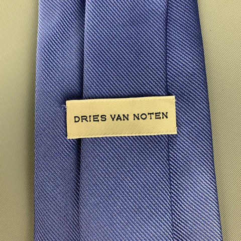 DRIES VAN NOTEN Blue Green Floral Silk Tie